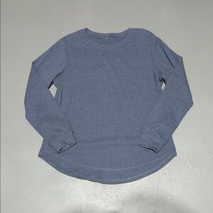 Blue Soft and Stretchy Thick Longsleeve Crewneck Style Top (Women’s Large)